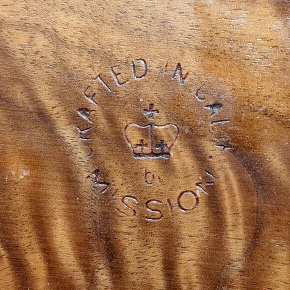 Vintage MCM Wood Dresser Valet Tray Made in USA Mission Crafted in California - Picture 6 of 8